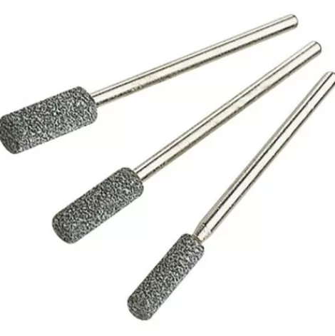 Discount 3 Meules Abrasives Sur Tige Wolfcraft 2175000 Affûteuse De Chaîne Pour Tronçonneuse