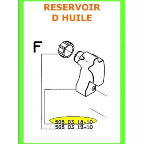 Shop 508031820 – Reservoir D'Huile Pour Tronçonneuse Electrique Husqvarna Accessoire Pour Tronçonneuse