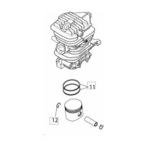 Outlet Oleomac Cylindre Piston Complet Tronçonneuse Oleo Mac Gsh400 Accessoire Pour Tronçonneuse